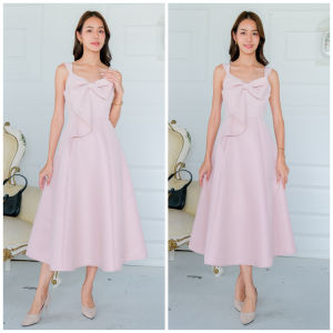 [LUXURY707] LX6111 : ชุดออกงานน่ารัก แขนกุด กระโปรงบาน ทรงเกาหลี แต่งโบว์