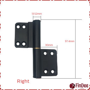 FinDee บานพับประตูอลูมิเนียม สีดํา ถอดออกได้ บานพับประตู Aluminum Hinge