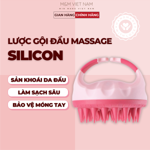 Lược Gội Đầu Silicon Dùng Để Massage Đầu Chải Đầu Giảm Gàu Bết Tóc Gãy Rụng Bảo Vệ Da Đầu Và Móng Tay