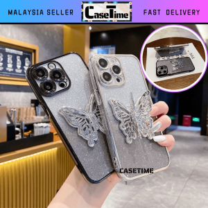 HONOR X6 X6b X7b X7c X7d X8 X8b X8c X9 X9a X9b X9c 70 90 200 400 Pro Smart Lite 4G 5G 2 in 1 transparent shining bling camera protect butterfly stand soft case 手机壳