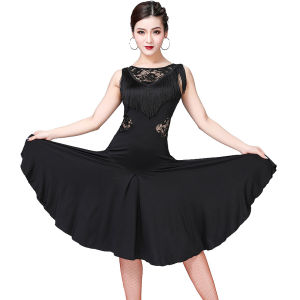 Váy Khiêu Vũ Latin Cho Người Lớn Nữ Bộ Đồ Thi Đấu Váy Tua Rua Khiêu Vũ Latin Bộ Đồ Tập Luyện Không Tay