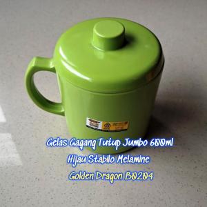Gelas Gagang Tutup Jumbo 600ml Melamine - Golden Dragon B0204