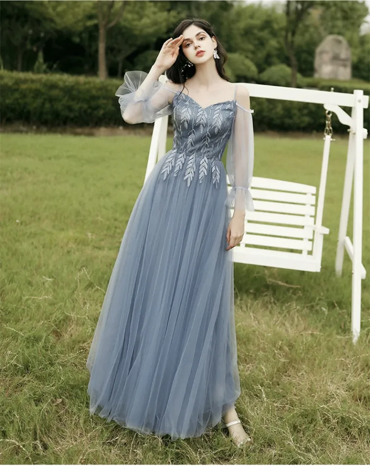 Blue Dresses Matching Bridesmaid Dresses To Bridal Gown Steel Blue