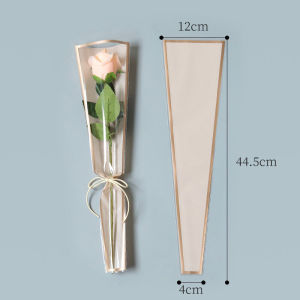 50PCS DIY Transparent Flower Packaging Bag Rose Flower Waterproof Bouquet Packaging Gift Bag
