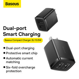 Baseus Dual USB Charger 10.5W USB PD Charger Mini Portable 2U Travel Phone Charger For Huawei For Xiaomi