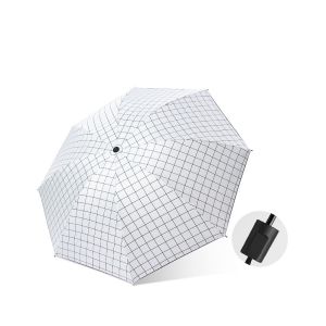 LD-C947 Payung Lipat Motif Kotak Manual Anti UV Sinar Matahari Portable / Payung Lipat Anti Panas