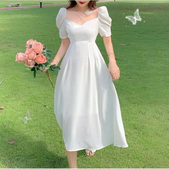 Plain cheap white sundress