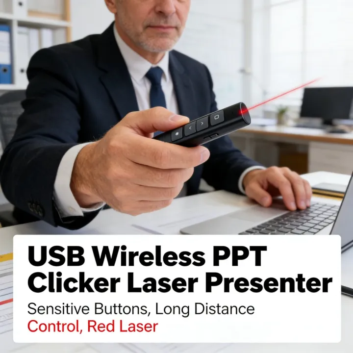 Wireless Presenter Pen PPT Red Chargeable Laser Pointer Clicker ...