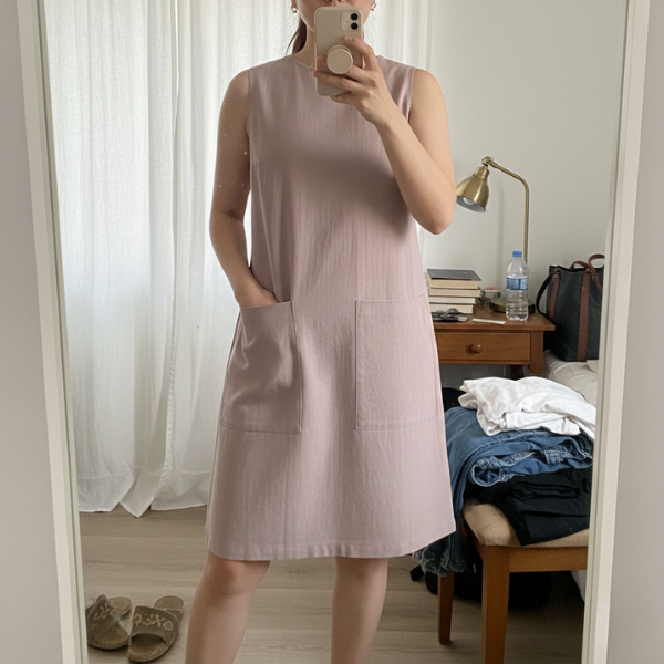 princess polly baby blue dress Women's Pink A Line Plain Linen Dresses main image 0