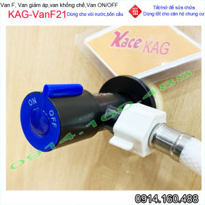 Van giảm áp ON OFF sus304 KAG-VanF21 van F khóa dây cấp máy nước nóng D21 vòi nước chung cư siêu bền sử dụng tốt