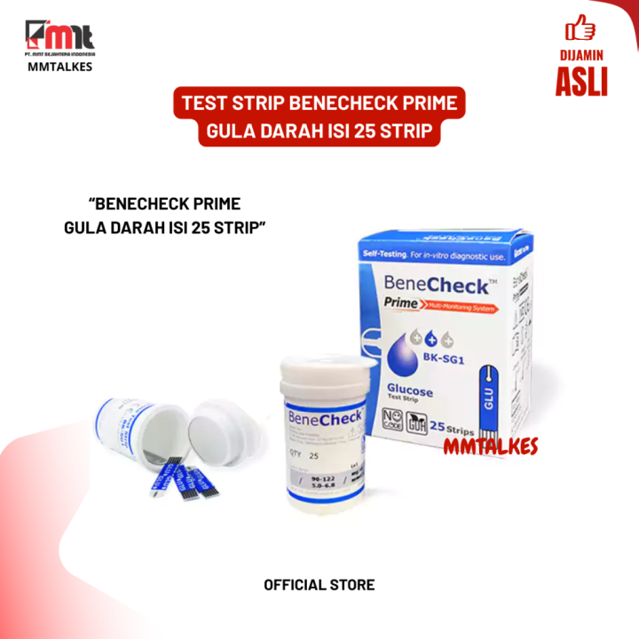 STRIP BENECHECK PRIME GULA DARAH - Test Isi 25 Strip GLUCOSE Benecheck ...