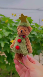 Exquisite Craftsmanship Christmas Bear Toy Perfect Gift for Children Christmas Enthusiasts and Home Decorations