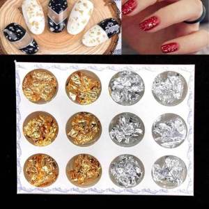 sticker foil gliter emas/silver untuk nailart//hiasan nailart hiasan kuku gliter