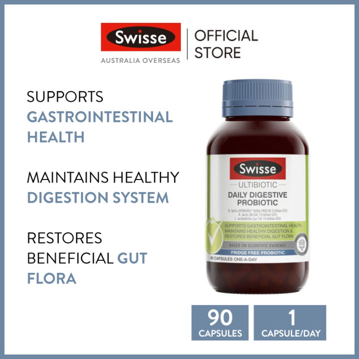 Swisse Ultibiotic Daily Digestive Probiotic 90 Capsules (EXP:11 2026 ...
