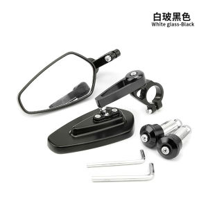 Motorcycle Electric Vehicle Modified Handlebar Reflectors CNC Aluminum Alloy Sports Car Retro Adjustable Universal Rearview Mirror