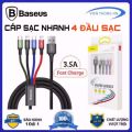 Dây sạc 4 đầu Baseus 4 in 1 lightning micro usb type c - cáp sạc đa năng 3 in 1 cho IP samsung ..vv.
