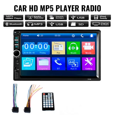 7 inch Touch Scree Car HD MP5 Player with Radio Stereo Bluetooth Mirror link Android-two-way Control Teering Wheel Control Rear View FM 7010B