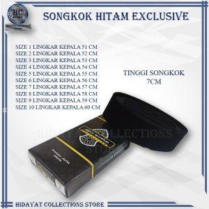 Songkok Hitam Exclusive Premium Tinggi 7 cm