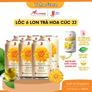 Lốc 6 Lon Trà Hoa Cúc JJ (6 Lon x 300ml) - Thương hiệu Singapore