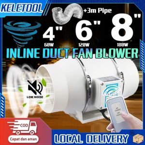 Kipas Angin Buang Diam Fan 4 "6" 8 "Inch Blower Dapur Penghisap Diam Ekstraktor Exhaust Ventilasi Fan dinding jendela toilet mountable Exhaust Fan tekanan meningkatkan Fan ventilator kamar mandi ventilasi udara dengan remote control