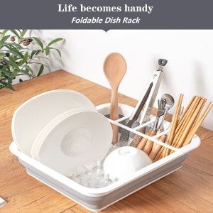 📣Foldable Dish Rack Kitchen storage Bowl Holder Drainer /Sink Rack Dish/Rak Pinggan Bertutup Multipurpose