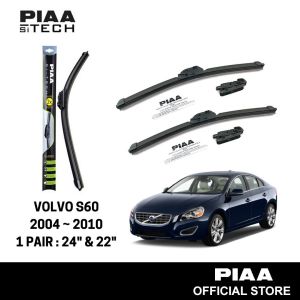 PIAA Si-Tech Silicone Wiper For Volvo S60 2004 ~ 2010 (24" & 22")