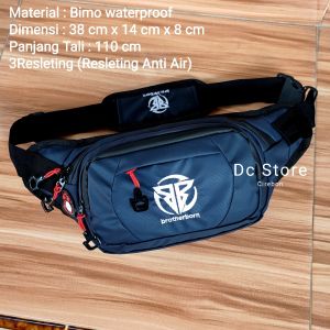 Tas selempang waistbag anti air Brother born logo bordir