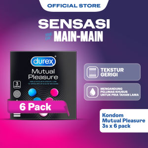 Durex Mutual Pleasure Kondom Gerigi Kondom Pria Tahan Lama 3s (6 pcs) - Condom with Benzocaine