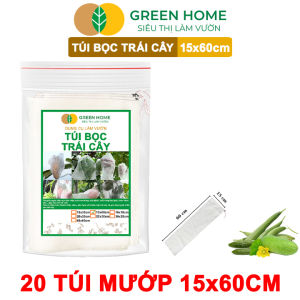 20 Túi Bọc Mướp GreenHome 15x60cm Có Nút Cài Độ Bền 3-5 Năm Nhiều Kích thước