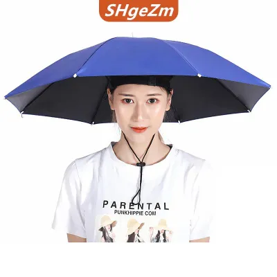 [COD] SHgeZm SPORTS Xách tay mưa ô hat có thể gập lại ngoài trời Sun Shade không thấm nước cắm trại câu cá mũ nón bãi biển Đầu Mũ phụ kiện