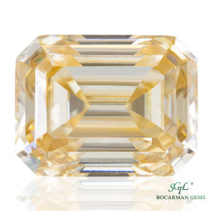Rectangular emerald cut GRA Moissanite diamond Champagne light yellow jewelry with stone DIY loose stone