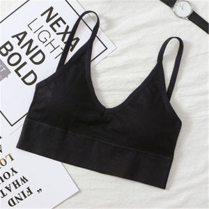 Women Tank Top Bralette Cotton Underwear Seamless Tube Crop Top Female Backless Lingerie Solid Color Camisole Removable Padded