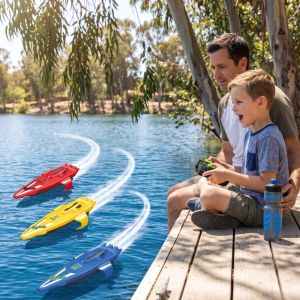 EGRT Waterproof Remote Control Boat Sailing Boat High Speed Racer RC Boats Children Adult 2.4G Wireless Speedboat Toy Pool Toys