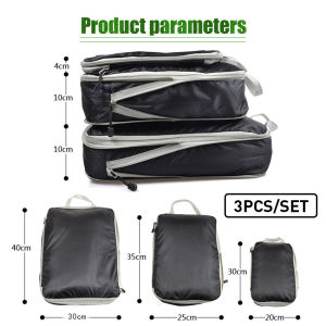 3pcs/set Zipper Storage Bag Organzier Tas Penyimpanan Baju Barang Pakaian Selimut Sprei Storage Bag Cloth Travel Tahan Air