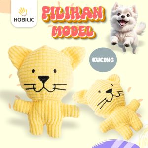 Hobilic Mainan Boneka Gigitan Anjing Bunyi Bentuk Kartun Hewan Bahan Plush Premium