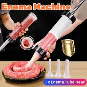 Portable Hand-propelled Enema Machine Sausage Maker with Funnel Tube DIY Manual Sausage Stuffer Maker Tool