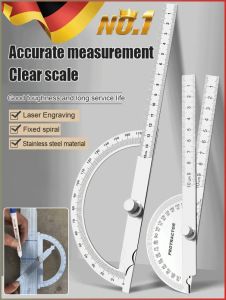 Angle Gauge Durable Stainless Steel Angle Measuring Ruler Adjustable Wear Resistant Consumers