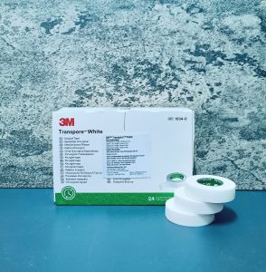 (1 piece) 3M 1534 TRANSPORE WHITE SURGICAL TAPE 0.5in(1.25cm) / 1 in(2.5cm) / 2 in(5cm)