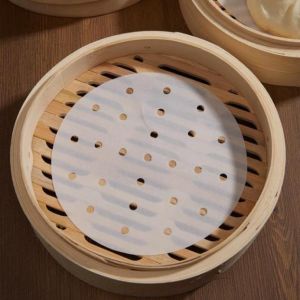 Combo 100 giấy lót nồi giấy nến tròn đục lỗ dùng cho nồi hấp và nồi chiên không dầu tiện lợi 2 trong 1 - Happy Home 4U