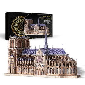 Piececool 3D Metal Puzzles for Adults Notre Dame De Paris Church Metal Model Kits French Cathedral Building Blocks Sets