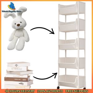 Vktech Plastic Kitchen and Office Cart with Wheels for Efficient Storage and Easy Mobility Durable Rolling Organizer