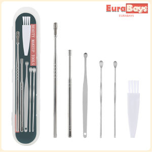 E.B. 6pcs/set Portable Stainless Steel Ear Cleaning Brush Wax Remover Curette Ear Cleaner
