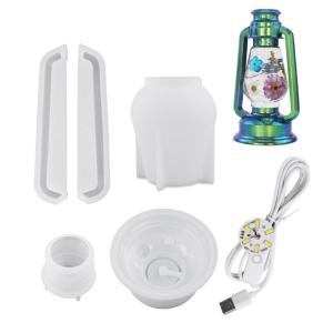 ชุดแม่พิมพ์โคมไฟเรซิ่นตั้งโต๊ะอีพ็อกซี่แม่พิมพ์ซิลิโคนใช้ซ้ำได้พื้นผิวซิลิโคนเหมาะสำหรับงานหัตถกรรมเบา