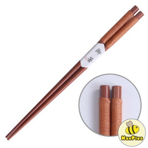MaxPlus 1 pair Wooden Chopsticks Japanese Style Reusable Anti-falling Chopsticks for Cooking Eating