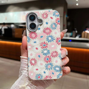 INS Flowers Leaf Daisy PU Leather Case for OPPO A5 Pro A3 A60 A38 A18 A57 A77S A17 A17K Light Thin Retro Simple Shockproof Cover