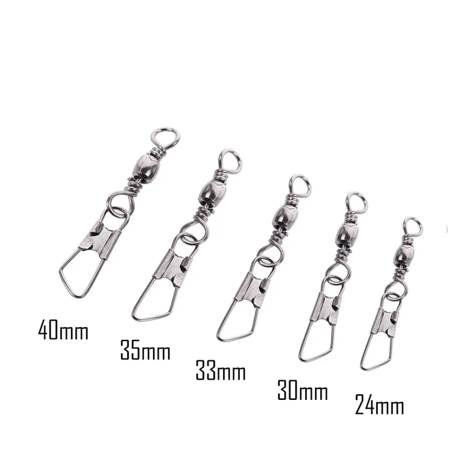 PENGA 100PCS/pack Buckle With Interlock Tackle Swivels Solid Rings Hanging Snap  Fishing Pins Fishing Line Connector
