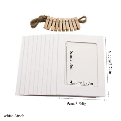 HENRI 10pcs คราฟท์ DIY กรอบรูปทำจากกระดาษ ของตกแต่งบ้าน งานฝีมืองานประดิษฐ์ กรอบกระดาษรวมพร้อมคลิป ที่มีคุณภาพสูง ทนทานต่อการใช้งาน อัลบั้มรูปภาพ