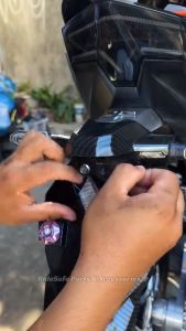 Motorcycle RGB LED Emblem Light Acrylic For Nmax Click Aerox Mio ADV PCX Double-Sided Adhesive Install