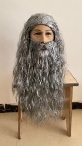 Gray Wizard Beard and Wig Wizard Costume Accessories Halloween Fathers Day Costume Accessories Wig Set