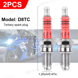 หัวเทียนแข่งรถ SEAMETAL 3ขั้วอิเล็กโทรด A7TC D8TC เหมาะสำหรับ GY6 CG 50 70 110 125 150CC มอเตอร์ไซค์ Atv สกู๊ตเตอร์ฝุ่นจักรยาน